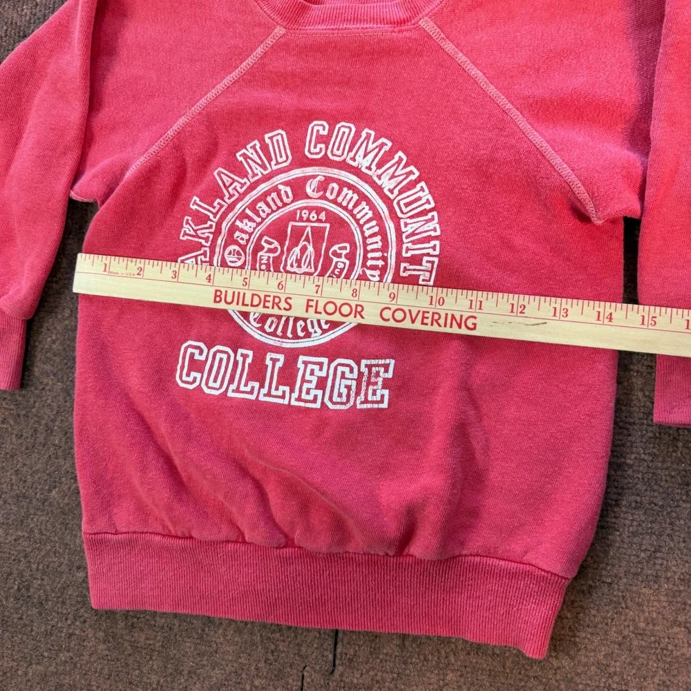 Vintage 70's rare Velva Sheen Oakland Community College Sweatshirt Kids Medium